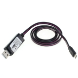 USB Datenkabel mit LED Lauflicht - Daten- und Ladekabel USB auf microUSB mit LED (violett)