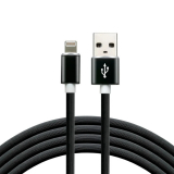 Kabel USB - lightning Silikon 1m 2,4A schwarz CBS-1IB