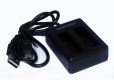Dual-USB Ladegerät für GoPro Hero4+ (Mini Doppel USB Ladegerät AHDBT-401)