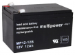 Multipower Blei-Akku MP12-12B (12V 12Ah) VdS 6,3mm